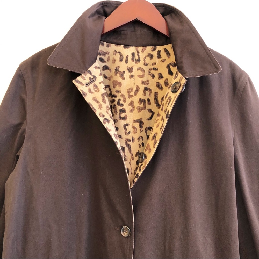 Jones New York Leopard Print Trench Coat in Tan and Brown - Picture 5 of 16